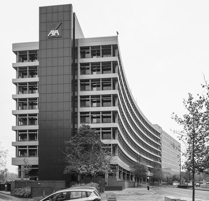 Axa building, looking along civic drive, Ipswich