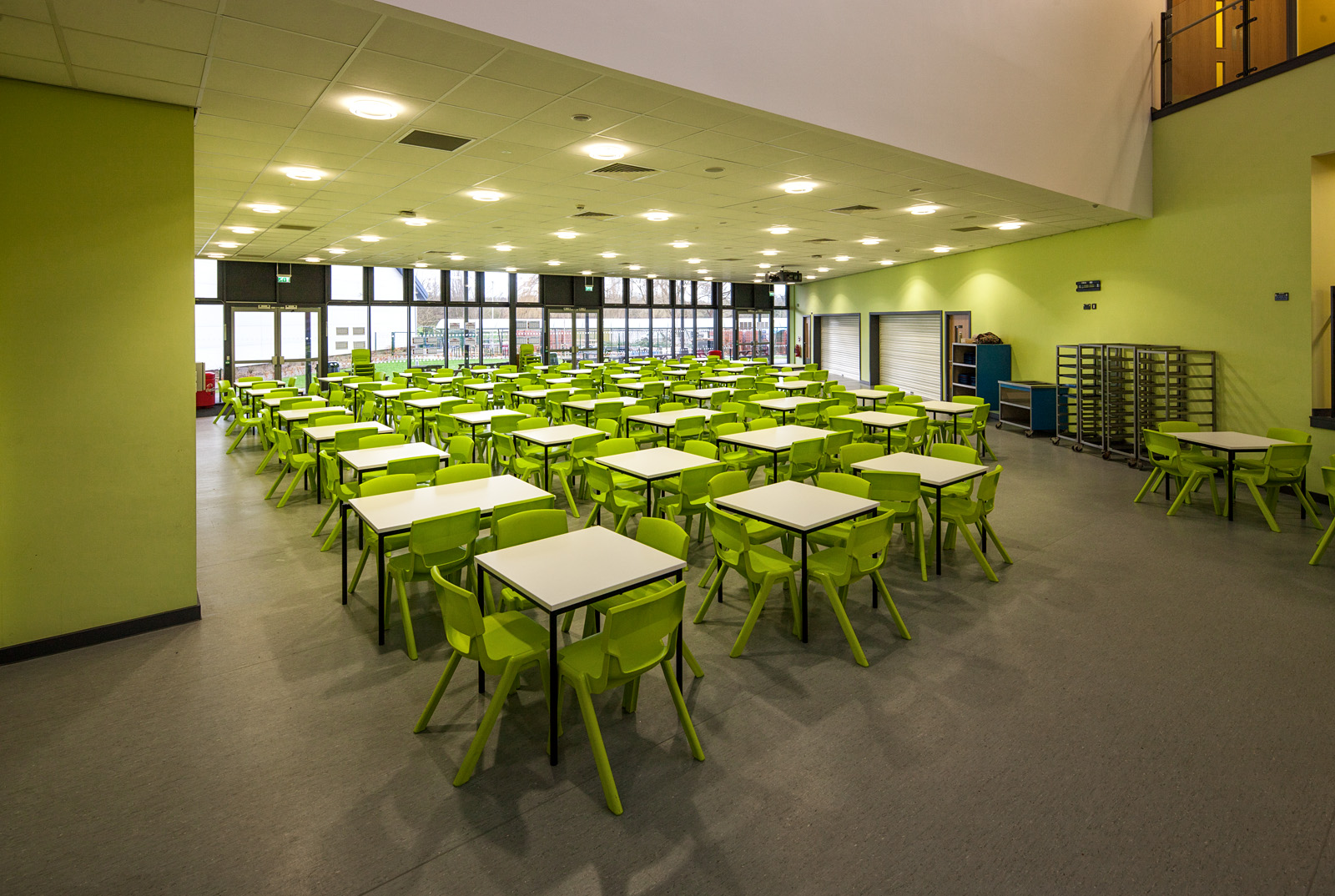 Tables at a school dining area