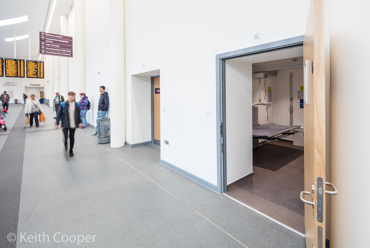 bus station changing rooms toilet entrance