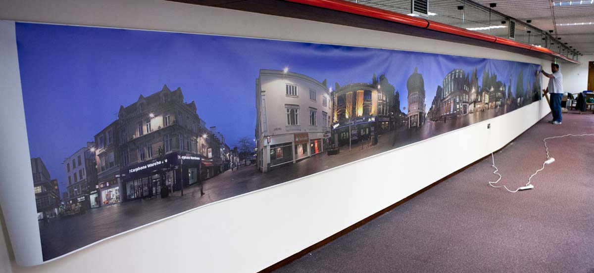 hanging a 14 metre print on the wall
